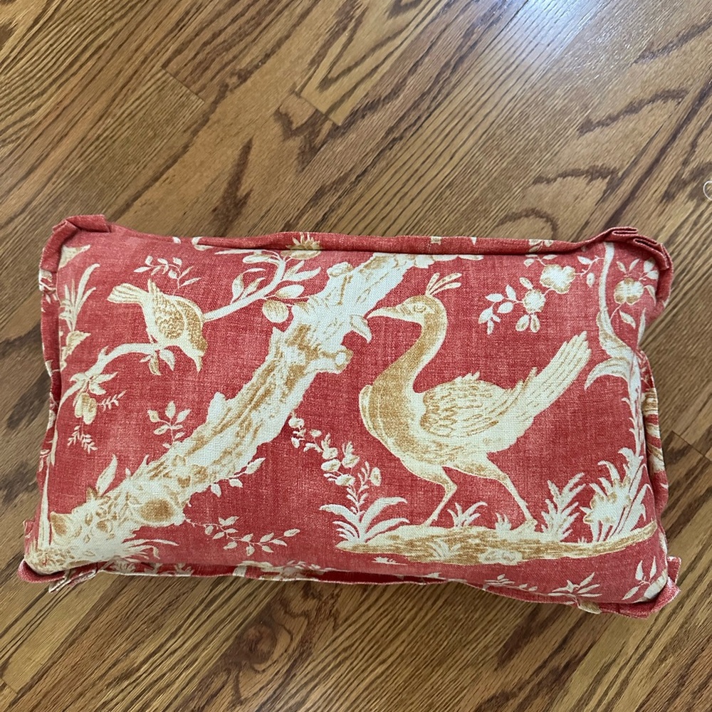 Elegant Red and Cream Accent Pillow Cover